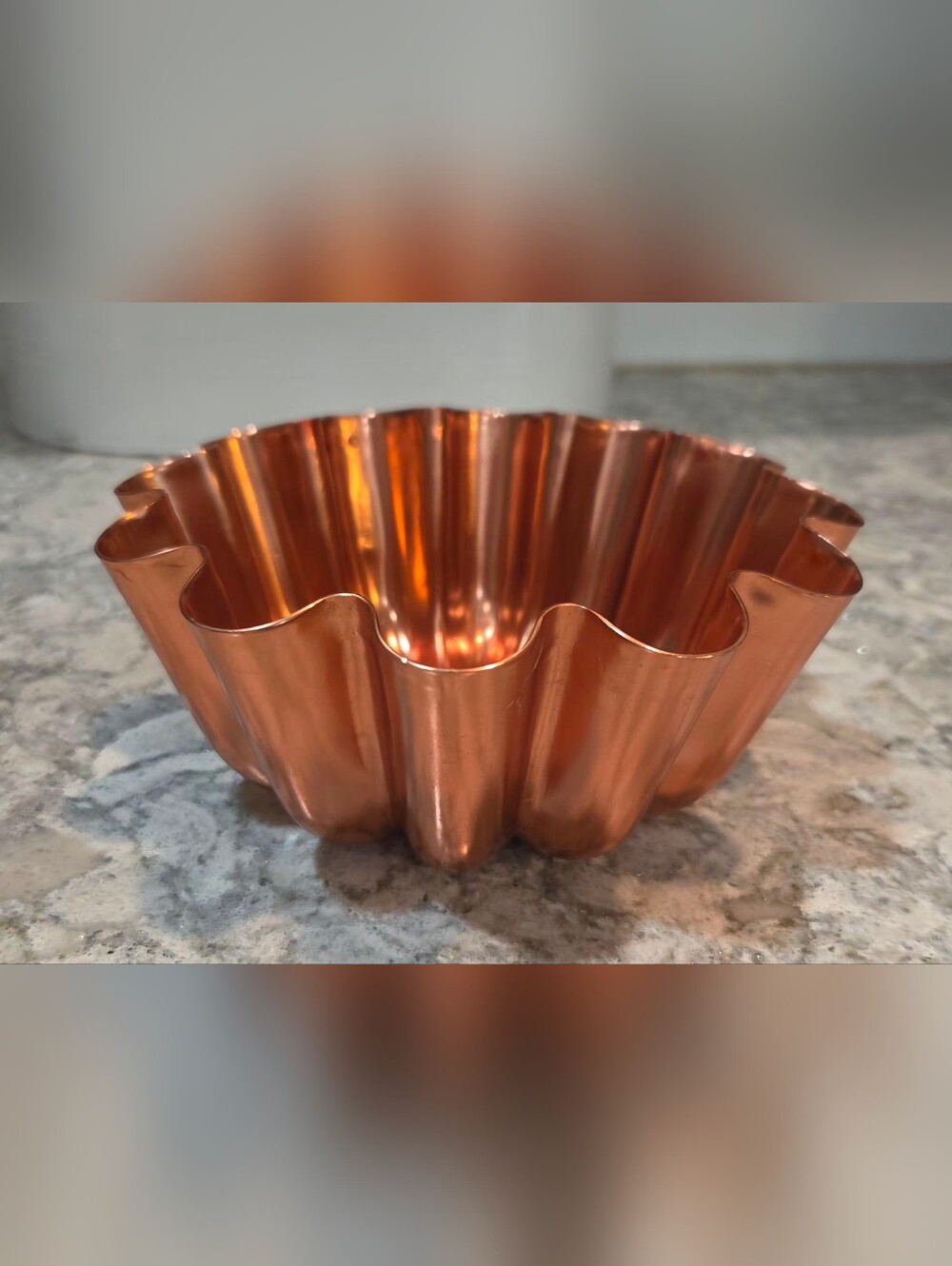 VTG Copper-tone Jello Mold Round Fluted 3.5 Cups Wall Decor Baking Kitchen